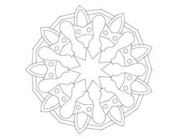 arte mandala, blanco y negro, diseño real, arte de la página para colorear, vintage vector