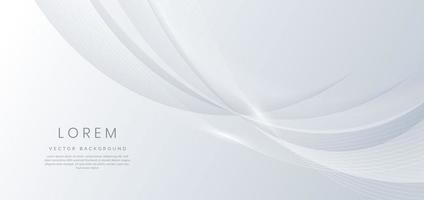 Abstract template modern shiny silver gradient curved wavy background. vector