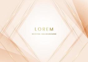 Luxury abstrct 3d template design with golden diagonal lines sparkle on white soft brown background. vector