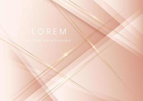 Luxury abstrct 3d template design with golden diagonal lines sparkle on white soft brown background. vector