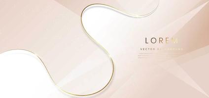 Abstract luxury background 3d overlapping with gold lines curve. Luxury style. vector