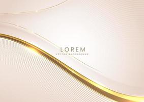 Abstract background soft brown luxury banner template wave layer with golden elegant lines wave. Luxury concept design. vector