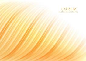 Yellow and orange curved wavy curtain backgroung and texure. Minimal scecne studo room. vector