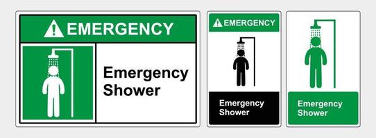 Emergency shower. Safe condition sign. Symbol Sign. Vector Illustration