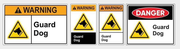 signo de perro guardián. tablero de precaución de advertencia. Ilustración de vector de señal de seguridad