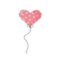 Balloon in the form of the heart in polka dot pattern. vector