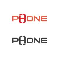 Phone wordmark logo design free vector