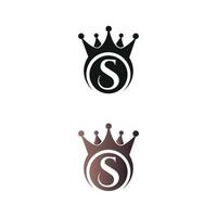 luxury crown letter mark S letter logo vector template