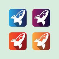 rocket app icon concept free vector