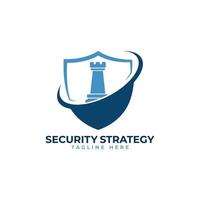 cyber security strategy logo vector icon template design