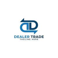 Letter mark D arrow dealers trade logo design free vector