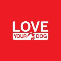 love your dog logo lettering design free vector