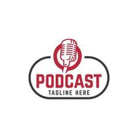 podcast service logo design template free vector