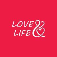 love and life lettering design free vector