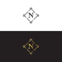 luxury letter mark N Logo design vector template