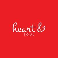heart and soul lettering design free vector