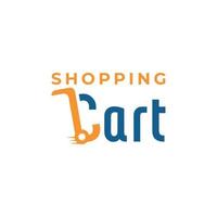 shopping cart logo word mark free vector