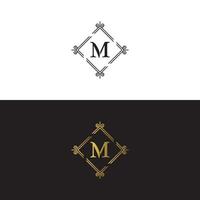 Plantilla de vector de diseño de logotipo de marca de letra m de lujo