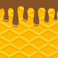 ice cream cone with chocolate sauce seamless background vector