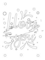 i love you. .motivational Quotes coloring page. vector