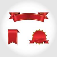 Ribbon vector banner, vector red and gold banner. illustration for your design