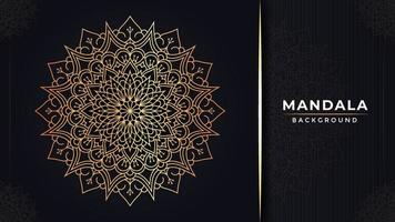 Diseño de fondo de mandala de lujo con decoración de estilo islámico árabe de color dorado. vector