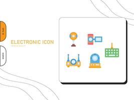 vector libre de conjunto de iconos de electrónica