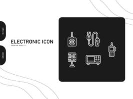 línea de paquete de iconos de electrónica vector gratis