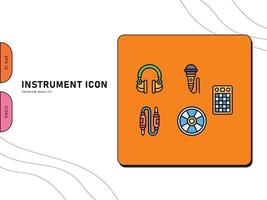 Music Instrument Icon Outlined Free Vector