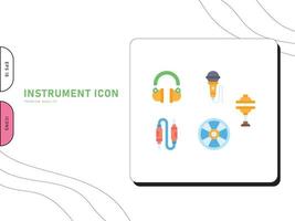Music Instrument Equipment Icons Vector Pro Vector