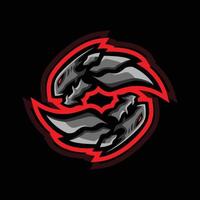 logotipo de la mascota del dragón gemelo