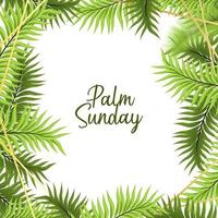 Palm Sunday Background with Floral Frame vector