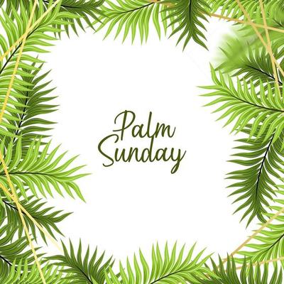 Palm Sunday Background with Floral Frame