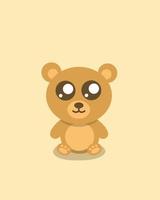 lindo oso de dibujos animados vector