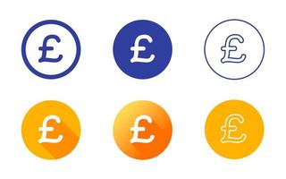 Pound Sterling Symbol Icon Set vector