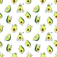Seamless baby pattern with cute avocado. Background nursery. Tailoring, print fabric and textiles. Endless wallpaper. vector