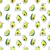 Seamless baby pattern with cute avocado. Background nursery. Tailoring, print fabric and textiles. Endless wallpaper. vector