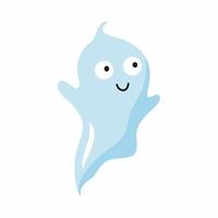 Funny cartoon style ghost. Character to celebrate Halloween. vector