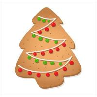 Ginger cookies for Christmas in the form of a christmas tree. Vector illustration