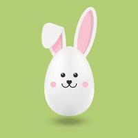 Egg in the rabbit ears. Cute Easter bunny . vector illustration