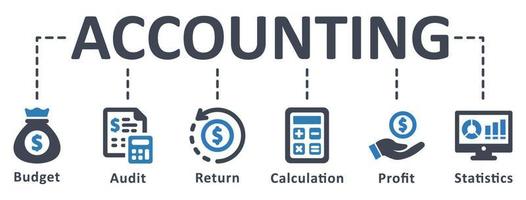 Accounting icon - vector illustration . Audit, Statistics, Ledger, Balance, Budget, Revenue, tax, calculation, infographic, template, presentation, concept, banner, pictogram, icon set, icons .