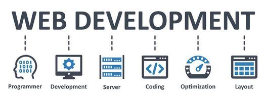 Web development icon - vector illustration . website, coding, development, optimization, layout, programing, infographic, template, presentation, concept, banner, pictogram, icon set, icons .