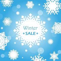 winter sale background with snowflakes vector