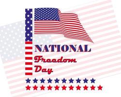 flat design national freedom day greeting with contain editable text vector