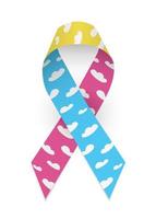 Cloud satin ribbon as symbol of congenital diaphragmatic hernia awareness. Isolated vector illustration