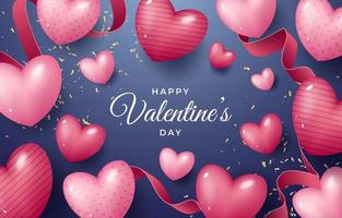 Happy Valentine's Day Poster or banner with cute font and many sweet hearts  on red background.Promotion and shopping template or background for Love  and Valentine's day concept 5099596 Vector Art at Vecteezy