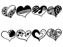 Set of heart line art illustration vector