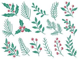 Set of Christmas design element collection vector