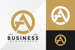 Letra un círculo plantilla de ilustración de vector de diseño de logotipo empresarial