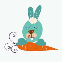 Funny rabbit characters, Happy Easter concept cartoon vector Illustrations